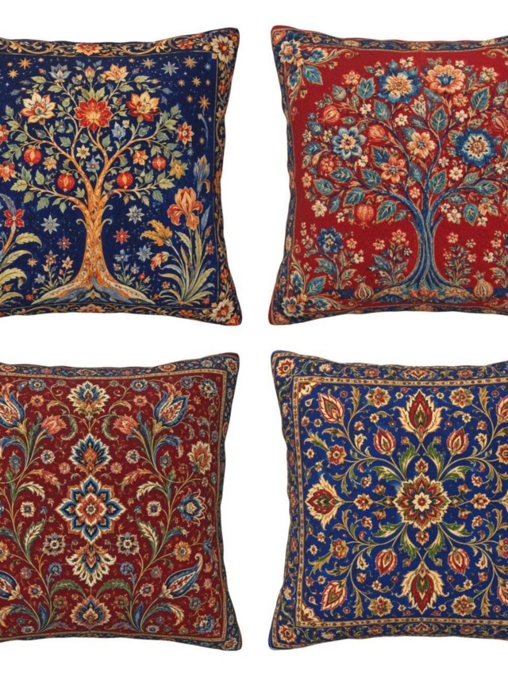 Bohemian Pack of 4 18x18 in Throw Pillow Covers for Home Decor